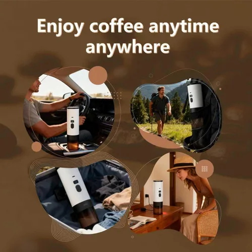 Miniatura 4 de Cafetera portátil, cafetera recargable USB-C de 15 bar, mini cafetera eléctrica para campamento, viajes, coche y oficina (naranja)