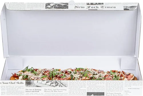 Miniatura 11 de Restaurantware Caja de pizza pequeña de 50 unidades, 14 x 7 x 1.5 pulgadas, caja rectangular para llevar papel corrugado para alimentos calientes