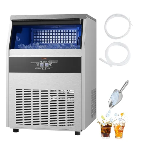 Miniatura 9 de VEVOR Máquina de hielo comercial de 265 libras/24 horas, 108 cubitos de hielo en 15 minutos, máquina de hielo independiente con gran capacidad