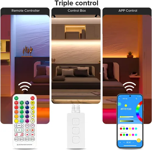 Miniatura 5 de BTF-LIGHTING RGBW Bluetooth Music APP Tira de luces LED RGB+blanco cálido 3000K 4 colores en 1 tira de luces LED que cambian