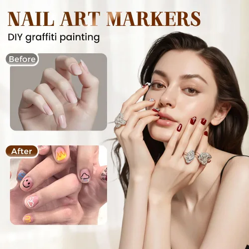 Miniatura 4 de Juego de 12 pinceles para arte de uñas, marcador de uñas mejorado 2026, pincel de arte de uñas de punta fina de 0.5mm, pincel de uñas de punta fina