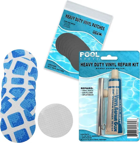 Kit de reparación de piscina subacuática para juego de marcos y piscina fácil de instalar | Pegamento de vinilo y material de parche reforzado para