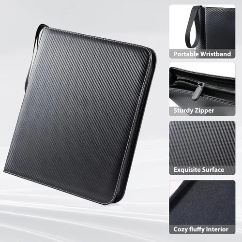 Miniatura 2 de WOT I Carpeta para tarjetas de intercambio, 900 bolsillos con cremallera, bolsillos de doble cara, funda de transporte para tarjetas de béisbol