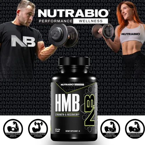Miniatura 4 de NutraBio Suplemento HMB, aminoácidos, 1000 mg, 120 cápsulas