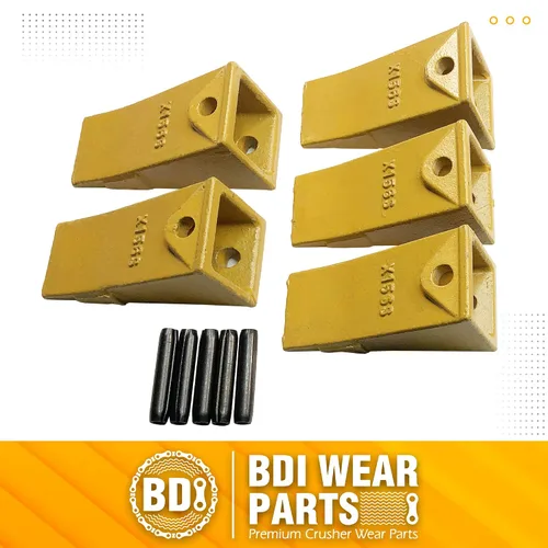 Miniatura 7 de Paquete de 5 dientes de cucharón de retroexcavadora X156S con pasadores para minicargadora y cucharones para minicargadora (5 unidades)