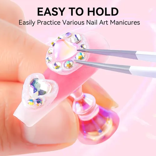 Miniatura 5 de Makartt Soporte de uñas para uñas a presión, práctica de pintura artística, soporte magnético para pintar uñas, soporte para diseños de uñas