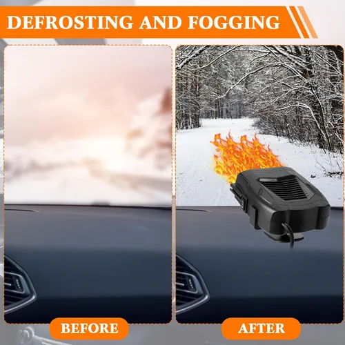 Miniatura 4 de Baquler 2 Piezas 12 V 150 W Calentador de Coche Ventilador Invierno Desempañador y Descongelador de Parabrisas Calentadores de Asiento 2 en 1