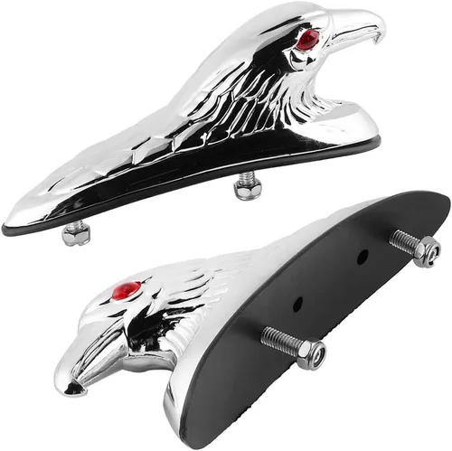 Miniatura 8 de Qiilu Adorno de capucha de repuesto, 0.236 in, tamaño de pernos, cromado, aluminio, estatua de cabeza de águila apta para Kawasaki/ Suzuki/Honda/Etc