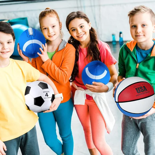 Miniatura 6 de Libima Juego de 3 pelotas deportivas para niños y adolescentes, incluye tamaño oficial, baloncesto, fútbol, fútbol con bomba y bolsa de transporte