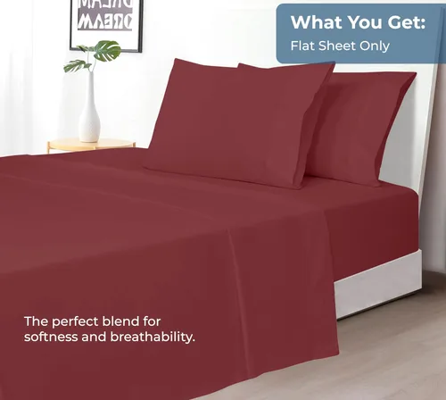 Miniatura 99 de Royale Linens Sábana encimera de tamaño individual XL 100% Algodón Orgánico – Super suave – Sábanas superiores de percal – Sábana encimera