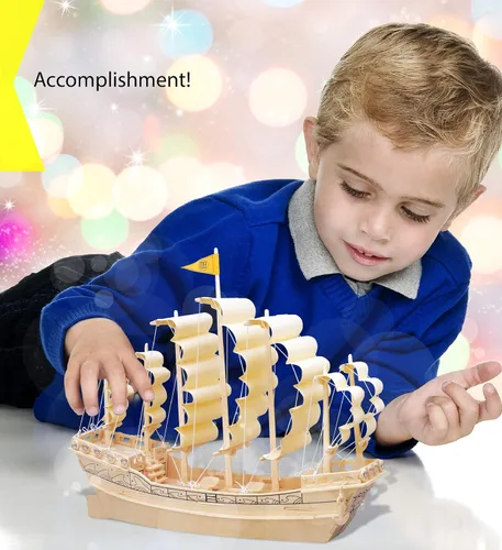 Miniatura 6 de Puzzled, Inc. Rompecabezas de madera natural 3D - Velero antiguo