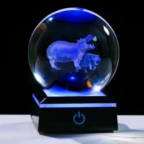 Miniatura 8 de Qianwei Lámpara de Medusa para Mujeres Bola de Cristal 3D 3.14'' - 80mm Láser Medusa Decoración de Vidrio Animales Lámpara Nocturna Regalos Figuras