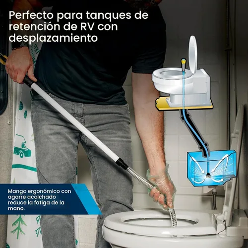 Miniatura 4 de Camco Enjuagadora Swivel Stik para Tanque de Retención de RV – Cuenta con Potente Acción de Limpieza Giratoria y 34 Pulgadas de Alcance Flexible