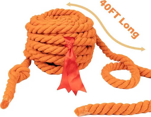 Miniatura 4 de Cuerda de tira y afloja de 40 pies, cuerda de tira y afloja, cuerda de tira y afloja para adultos con cuerda de algodón, 10 medallas, 2 banderas