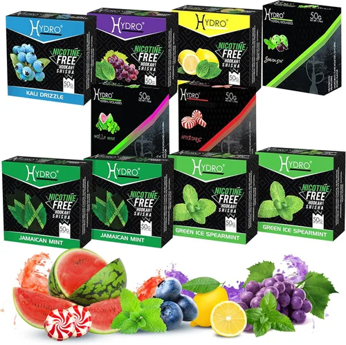 Hydro Paquete de sabores de cachimba, sin tabaco y sin nicotina, juego de menta con sabor a cachimba, fresco, refrescante, natural, de larga