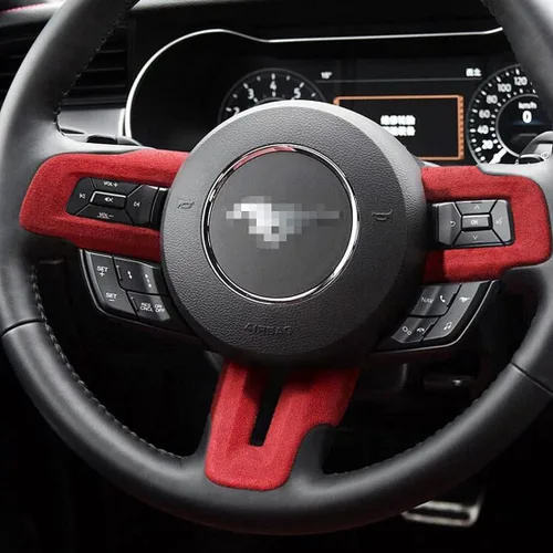 Miniatura 3 de Emblema de botón de volante 3D rojo con adorno de borde para interiores de roadster Mustang 2015 2016 2017 2018 2019 2020 2021 2022 2023 accesorios