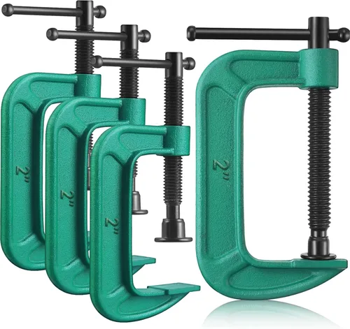 Juego de 4 abrazaderas C de 2 pulgadas, abrazaderas en G resistentes para automóviles y madera con apertura de mandíbula deslizante para carpintería