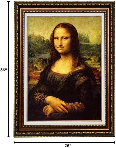 Miniatura 5 de ELITEART - Mona Lisa por Leonardo DaVinci Reproducción de pintura al óleo Giclée Wall Art Impresiones en lienzo - Tamaño enmarcado: 26 x 36 pulgadas