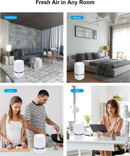 Miniatura 7 de MELEDEN Purificador de aire para el hogar con filtros HEPA verdaderos, purificadores de aire portátiles de bajo ruido con luz nocturna, limpiador