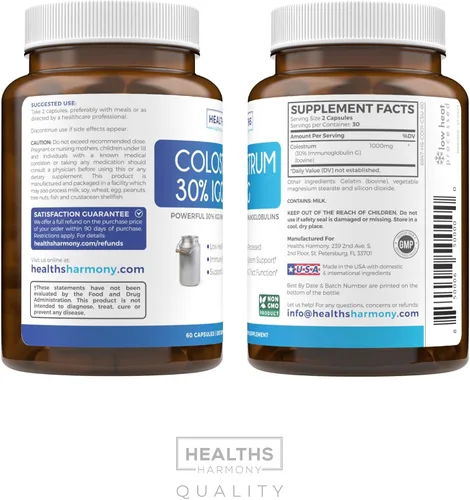 Miniatura 8 de Calostro bovino para mujer – Suplemento de calostro con 1,000 mg por porción e inmunoglobulinas IgG 30% del primer ordeño – Procesado a bajo calor