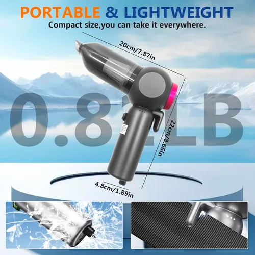 Miniatura 2 de Aspiradora de coche, aspiradora de mano sin cable, aspiradora de 20000 Pa portátil, inalámbrica, potente motor sin escobillas de 120 W y tiempo