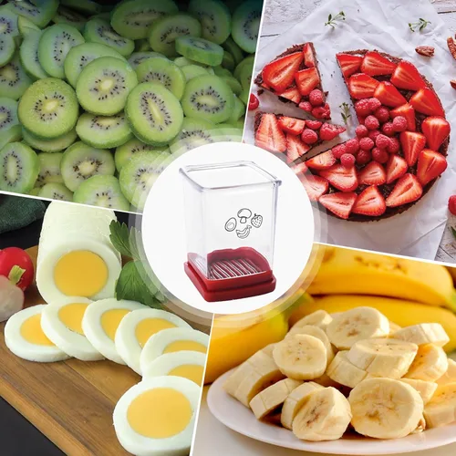 Miniatura 5 de Cortador y picador de frutas - Cortador de tazas para fresa, uva, plátano, champiñones, utensilios de cocina para frutas y verduras, herramienta