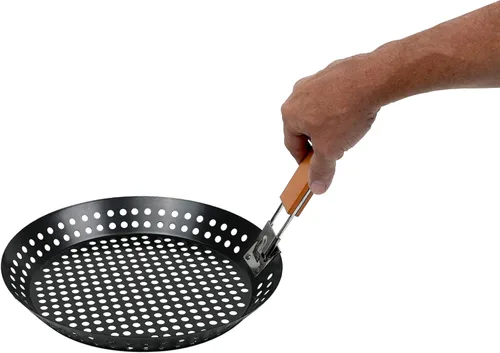 Miniatura 6 de Sartén antiadherente para parrilla de 12 pulgadas, colador grande con mango extraíble para freír en aceite abundante alimentos fritos, mariscos