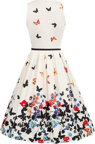 Miniatura 2 de Belle Poque Vestido vintage sin mangas con cinturón, vestidos de los años 50 para mujer