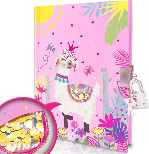 Miniatura 10 de Diario para niñas con cerradura para niños, GINMLYDA Diarios rosas lindos 18x13.5 cm 160 páginas Cuaderno secreto para niñas con cerradura y llave