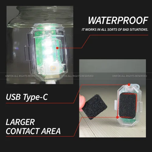 Miniatura 3 de 8 luces estroboscópicas LED inalámbricas con control remoto, luces estroboscópicas LED RGB para aeronaves de alto brillo, 8 colores, impermeable