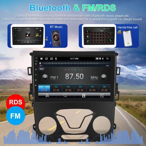 Miniatura 6 de Android 13.0 Doble DIN estéreo para coche para Ford Fusion 2013-2016 9 pulgadas HD pantalla táctil audio multimedia receptor con Carplay Android
