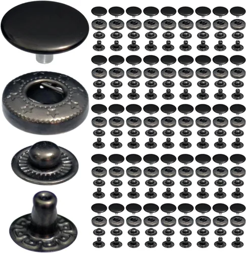 Miniatura 9 de Megoto - 60 juegos de broches de presión de 12,5 mm y 633 # de acero inoxidable, botones de tapa para bolsas, abrigos, ropa marina, chaquetas