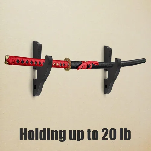 Miniatura 2 de Soporte de Pared Montaje para Espada Gancho de 1 Nivel Soporte de Katana Ajustable Colgador de Exhibición para Espada Samurái Tanto Rapier Sable