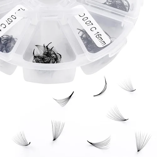 Miniatura 20 de Racimos de pestañas 60D/80D, extensiones de pestañas DIY, pestañas rizadas D, racimos de pestañas esponjosas, longitud mixta 12-16 mm, racimos