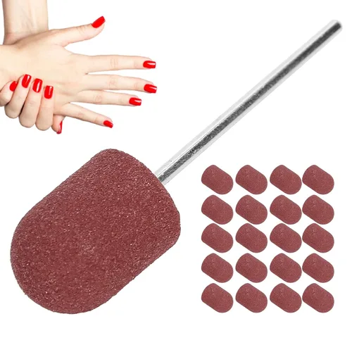 Miniatura 3 de Bandas de lijado de uñas, brocas de uñas para taladro 80 # 120 # 180 # 240 # lima de grano, herramienta de manicura y pedicura, juego de arena fina