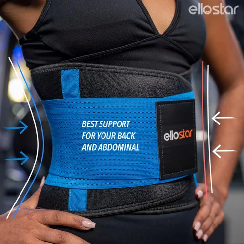 Miniatura 3 de ellostar Entrenador de cintura para mujer: banda de sudor para grasa del vientre, control de abdomen, soporte de espalda, faja moldeadora de Azul