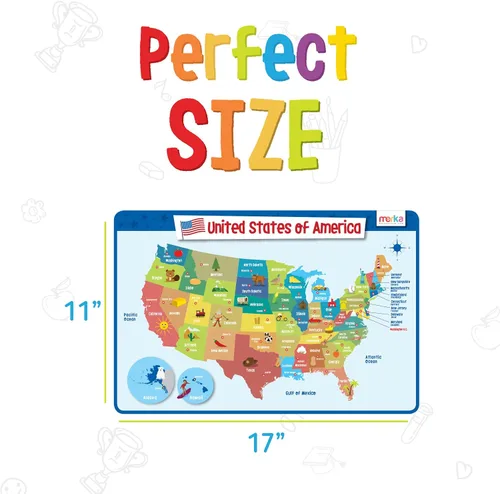 Miniatura 4 de Merka Juego de 4 manteles individuales educativos para niños, 17 x 11 pulgadas, silicona multicolor, lavables y reutilizables con respaldo de agarre