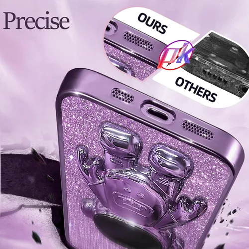 Miniatura 165 de Buleens Funda para iPhone 11 Pro Max Astronauta, Fundas Transparentes para iPhone 11 ProMax con Papel con Purpurina y Soporte de Astronauta, Mujeres