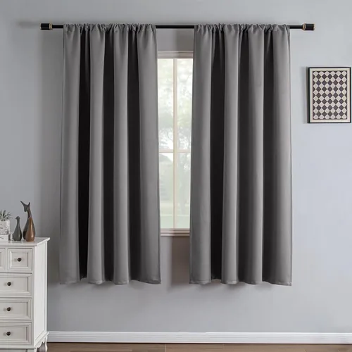 Miniatura 107 de IGEMAEVE Cortinas 100% opacas de 108 pulgadas de largo para dormitorio, juego de 2 paneles de cortinas opacas con bolsillo para barra y pestaña