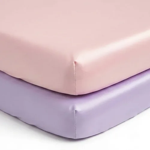 Miniatura 10 de Pro Goleem Sábanas de satén ajustables para Pack n Play, ideales para el cabello del bebé, sensación de seda suave, 27 x 39 pulgadas, sábana Negro