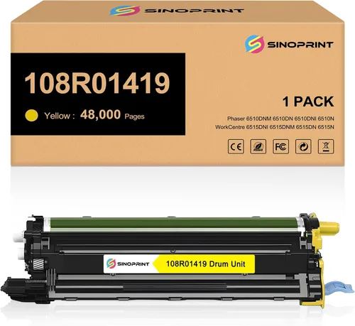 Unidad de tambor amarilla compatible 6510 6515 (108R01419) Reemplazo para impresora Xerox Phaser 6510DNM 6510DN 6510DNI 6510N WorkCentre 6515DNI