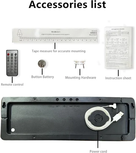Miniatura 4 de Reloj de pared digital grande de 16 pulgadas, temporizador de cuenta regresiva con control remoto, alarma, reloj de pared con atenuación automática