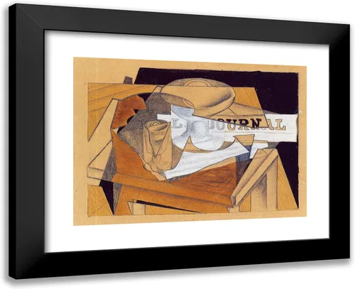 Miniatura 3 de ArtDirect Gris, Juan 24x20 Gold Ornate Framed Art Print with Double Matting Titled: Bowl Glass and Newspaper Gold Ornate Wood Frame with Double