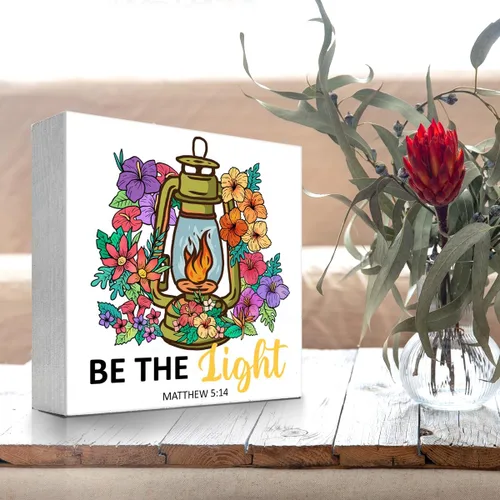 Miniatura 4 de Mattew - Letreros de madera con texto en inglés "Be the Light