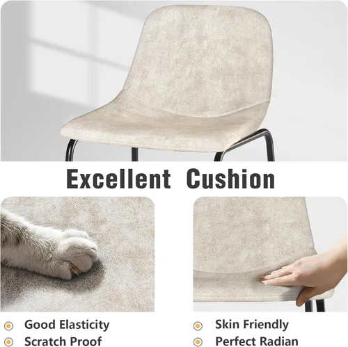 Miniatura 7 de TAVR Furniture Leathaire - Juego de 2 taburetes de tela con altura de mostrador, sillas de isla sin brazos, con capacidad para hasta 500 libras