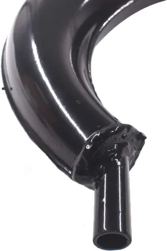 Miniatura 3 de HGC Silenciador de media luna de 1.575 in Silenciador de escape negro para 49cc 60cc 66cc 80cc motor motor de 2 tiempos bicicleta motorizada