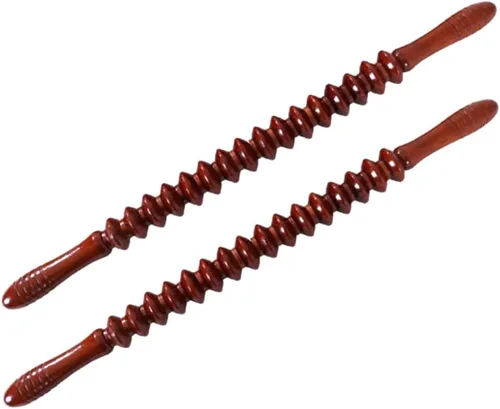 Miniatura 5 de LALAFINA Masaje completo - Varilla de yoga de madera para barra de yoga, masajeador de barra de rueda para espalda, cuello, pierna, cintura