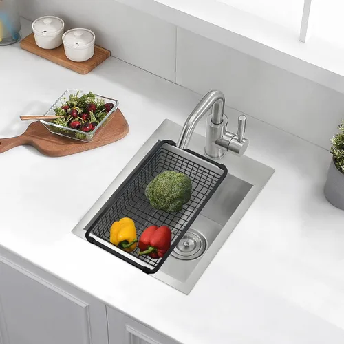 Miniatura 8 de Luckyhorse LH019LQ - Fregadero de barra de cocina de acero inoxidable de calibre 18 de 15 x 18 x 10 pulgadas, fregadero de acero inoxidable