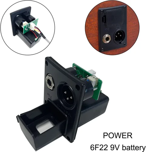Miniatura 4 de Pastilla de guitarra acústica, ecualizador ecualizador de ecualizador de 5 bandas, preamplificador piezoeléctrico sintonizador con micrófono