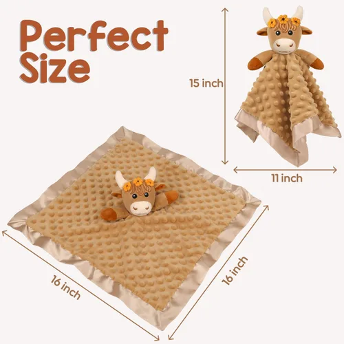 Miniatura 3 de Manta de seguridad para bebé, manta suave de juguete para niñas, juguete para acurrucarse, regalo para recién nacido, 2 unidades, manta para bebés
